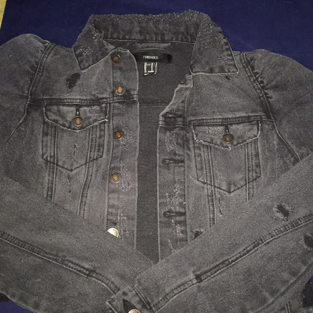 Black denim jacket